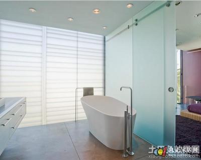 磨砂浴室玻璃门图片装修效果图-31kb