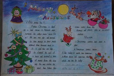 圣诞节英语手抄报:merry christmas_圣诞节-32kb