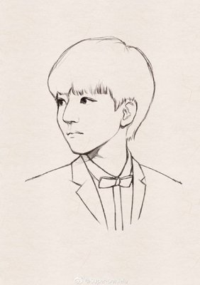 王俊凯素描图片